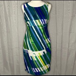 CALVIN KLEIN Diagonal Stripe Scuba Dress